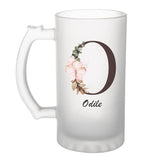 Chope de bière Odile Lettre Fleur - Planetee