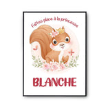 Affiche Blanche Princesse Écureuil - Planetee