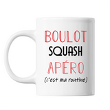Mug Squash C'est ma Routine Blanc - Planetee