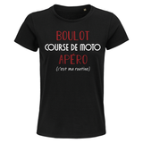 T-shirt femme Course De Moto C'est ma Routine - Planetee