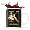 Mug noir Kimberley Lettre Fleur - Planetee
