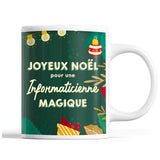 Tasse Noël Informaticienne femme Vert - Planetee