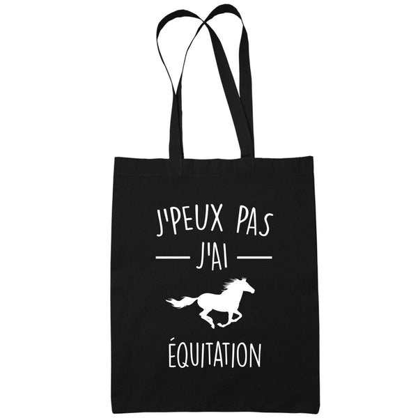 Sac Tote Bag Équitation Je peux pas Noir - Planetee