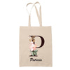 Tote Bag beige Patricia Lettre Fleur - Planetee