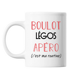 Mug Legos C'est ma Routine Blanc - Planetee