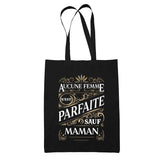 Tote Bag Noir Femme Parfaite Maman - Planetee