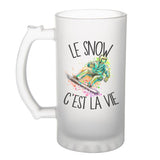 Chope de bière Snowboard c'est la vie Snowboardeur et Snowboardeuse - Planetee