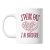 Mug Broderie j'peux pas Blanc - Planetee