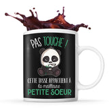 Mug noir Pas Touche Panda Petite Soeur - Planetee