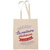 Sac Tote Bag Pêcheuse Femme Meilleure du Monde beige - Planetee