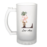Chope de bière Lou-Ann Lettre Fleur - Planetee