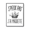 Affiche Maquette j'peux pas Blanc Premium - Planetee