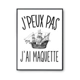 Affiche Maquette j'peux pas Blanc Premium - Planetee