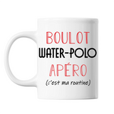 Mug Water-Polo C'est ma Routine Blanc - Planetee