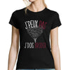 T-shirt femme J'peux pas j'dois broder - Planetee
