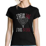 T-shirt femme J'peux pas j'dois broder - Planetee