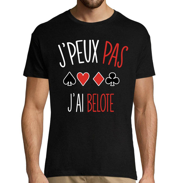 T-shirt homme J'peux pas j'ai belote - Planetee