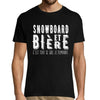T-shirt homme Snowboard et bière - Planetee