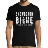 T-shirt homme Snowboard et bière - Planetee