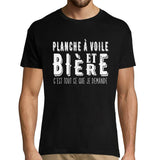 T-shirt homme Planche à voile et bière - Planetee