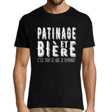 T-shirt homme Patinage et bière - Planetee