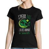 T-shirt Femme Je peux pas j'ai des animaux à sauver - Planetee