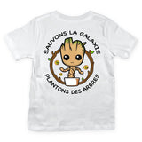 T-shirt Enfant Groot Plantons des Arbres Blanc - Planetee