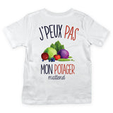 T-shirt Enfant J'peux pas mon potager m'attend blanc - Planetee