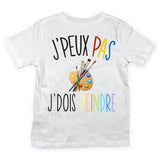 T-shirt Enfant J'peux pas j'dois peindre blanc - Planetee