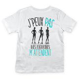 T-shirt Enfant J'peux pas mes figurines m'attendent blanc - Planetee