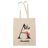 Tote Bag beige Annabelle Lettre Fleur - Planetee