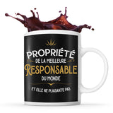 Mug noir Propriété de la Meilleure Responsable - Planetee