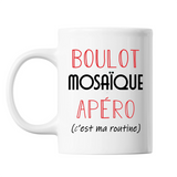 Mug Mosaïque C'est ma Routine Blanc - Planetee
