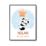 Affiche Nolan bébé Panda Roi des Câlins - Planetee