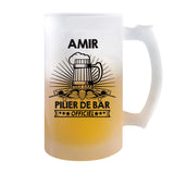 Chope de bière Amir Prénom Pilier de Bar - Planetee