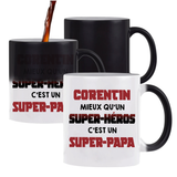 Cadeau Papa Super Héros Fête des Pères Prénom Personnalisable - Planetee