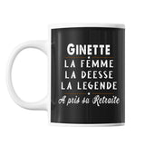 Mug prénom Ginette cadeau départ retraite - Planetee