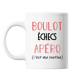 Mug Échecs C'est ma Routine Blanc - Planetee