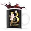 Mug noir Bénédicte Lettre Fleur - Planetee