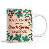 Tasse Noël Coach Sportif femme Beige - Planetee