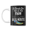 Mug Paon travaille dur - Planetee