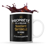 Mug noir Propriété de la Meilleure Assistante Maternelle - Planetee