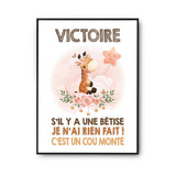 Affiche Victoire Cou Monté Girafe - Planetee