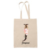 Tote Bag beige Josyane Lettre Fleur - Planetee