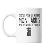 Mug Tardis Excuse Retard Blanc - Planetee