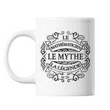 Mug Mathématicien Le Mythe la Légende blanc - Planetee