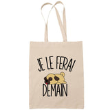 Sac Tote Bag carlin je le ferai demain beige - Planetee