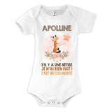 Body bébé Apolline Cou Monté Girafe - Planetee