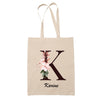 Tote Bag beige Karine Lettre Fleur - Planetee