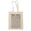 Tote Bag Tonnelière Bonne ou Mauvaise Beige - Planetee